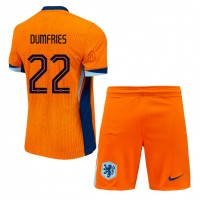 Maglie da calcio Olanda Denzel Dumfries #22 Prima Maglia Bambino Europei 2024 Manica Corta (+ Pantaloni corti)
